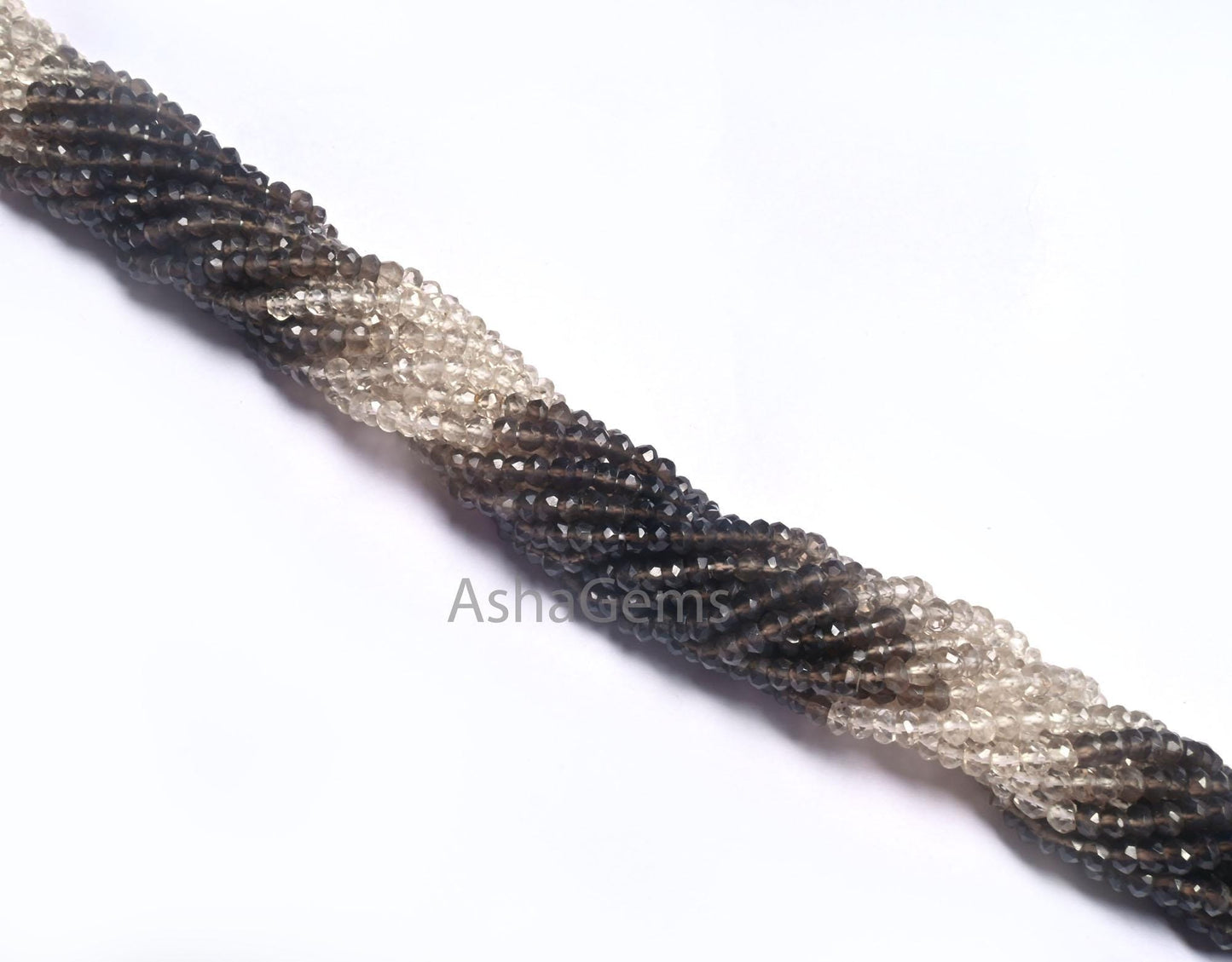 13"Strand Beautiful Natural Smoky Quartz Micro Cut Rondelle Faceted Gemstone Beads 3.5 mm, AAA Shaded Smoky Indian Machine Cut Beads Jewelry