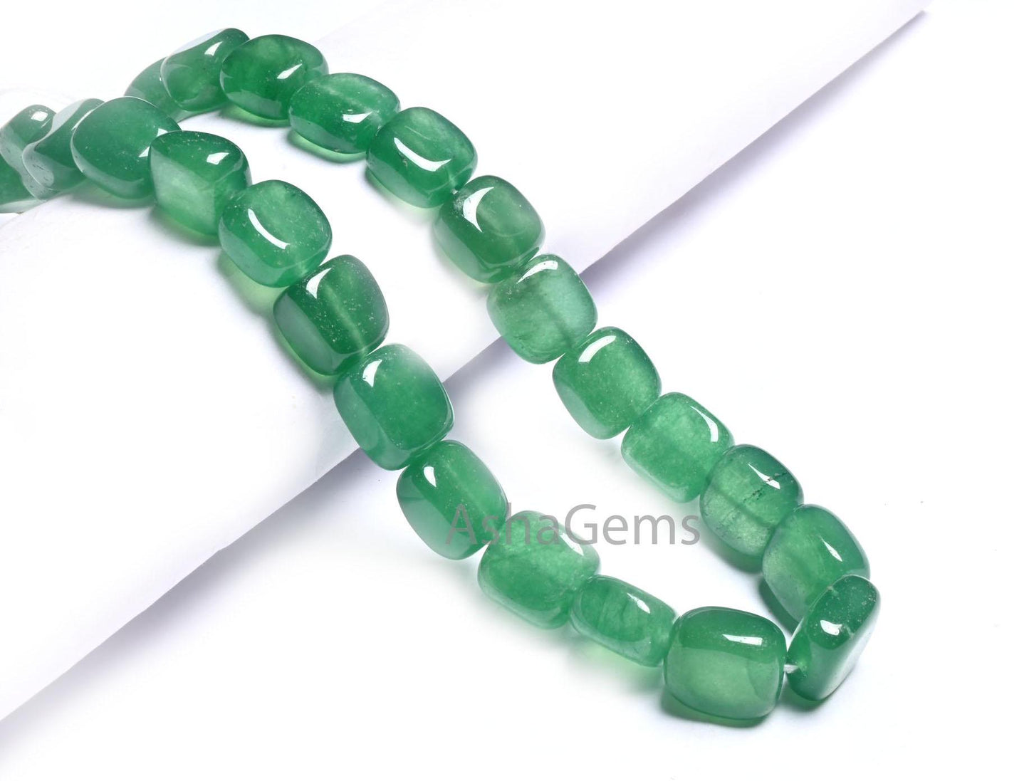 Beautiful Green Onyx Smooth Fancy Nugget Gemstone Beads,15" Fine Green Onyx Plain Handmade Square Shape Uneven Tumble Beads Necklace Jewelry