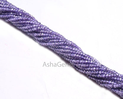3.2 mm Beautiful Purple Blue Zircon Micro Cut Rondelle Beads,12.5" AAA Zircon Cubic Faceted machine Cut Beads,Zircon Bead Jewelry Craft SALE