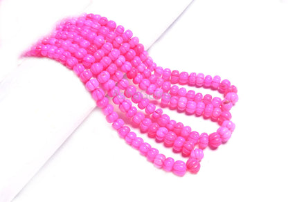 AAA Hot Pink Opal Carved Watermelon Beads, Beautiful Pink Opal Carving Pumpkin Beads, Opal Melon Handmade Carve Gemstone Beads Jewelry Craft