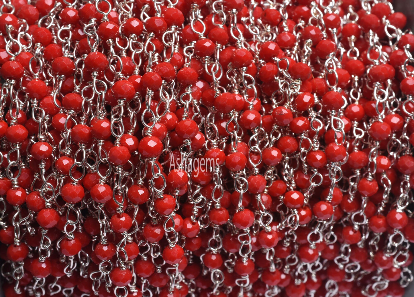 AAA Quality Red Onyx Hydro Micro Cut Rondelle Beads Rosary Chain 3mm Silver Plated Wire Wrap Chains By Feet For Jewelry Making Necklace SALE