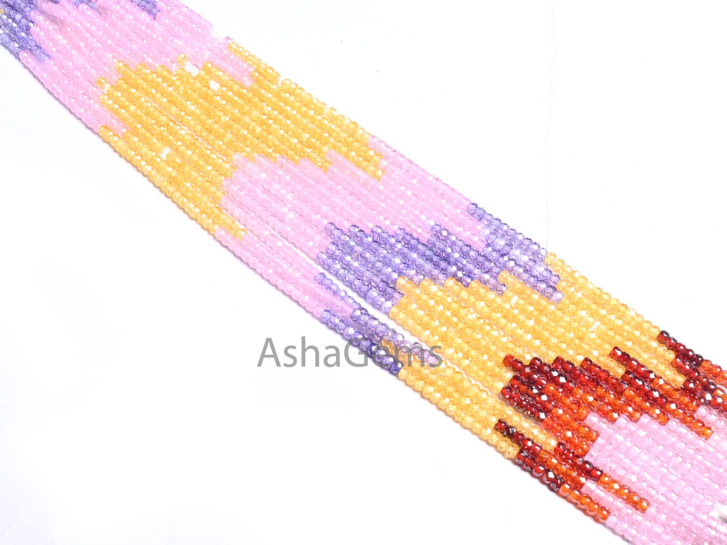 Beautiful Multi Color Zircon Rondelle Shape Micro Faceted Beads, 3 mm Shaded Zircon Micro Cut Faceted cubic Zircon Beads Jewelry Crafts SALE