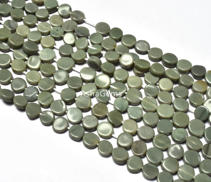beautiful Cats Eye Smooth Coin Shape Beads,13" Strand Natural Green Cats Eye Plain Coin handmade Gemstone bead For Jewelry making craft SALE