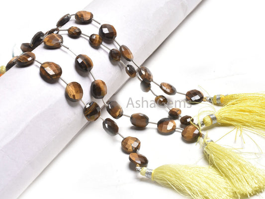 AAA Quality Tiger Eye Coin Shape Faceted Beads,8, 11 mm Natural Tiger Eye Fancy Straight Drill Coin Gemstone Beads Jewelry making Craft SALE