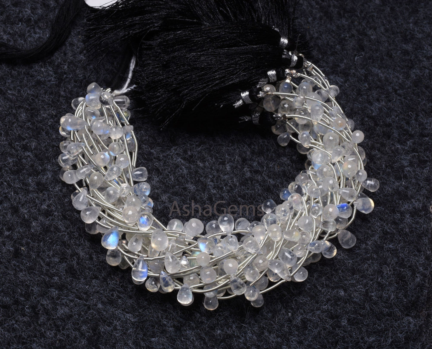 AAA Quality rainbow Moonstone Smooth drops shape beads,9"Strand Natural white rainbow Plain Teardrop handmade gemstone beads Jewelry makings