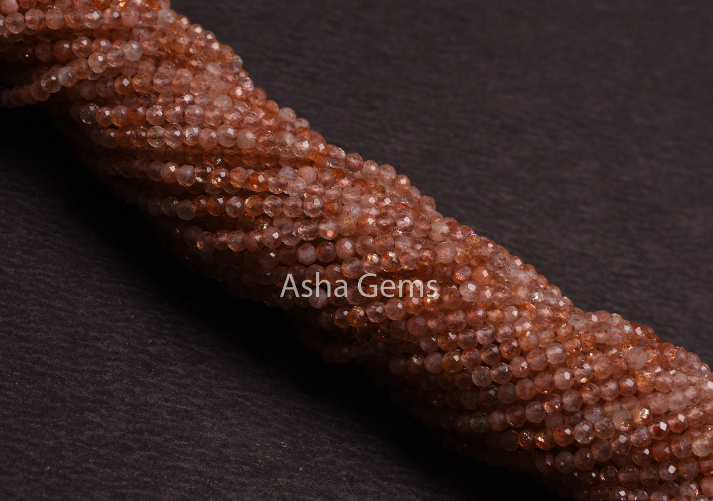 AAA Quality Natural sunstone Micro Cut Beads,2.2mm Red Orange Sunstone Machine Cut Gemstone Tiny Beads,13" Strand Real Sunstone Bead Jewelry