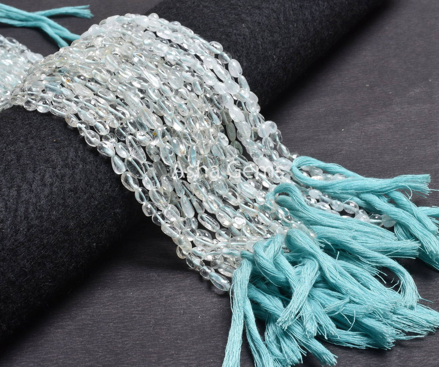 13" Natural Blue Aquamarine Smooth Nugget Shape Gemstone Beads,Beautiful Aquamarine Handmade Beads Tumble Straight Drill Bead Jewelry Making