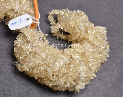 Yellow Citrine Quartz Uncut Chips Raw Gemstone Beads,9/18" Strand Natural Citrine Rough Smooth Nugget Slice Gemstone Beads Citrine Chip SALE