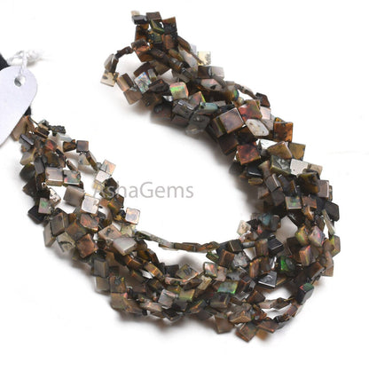 Multi Brown Ethiopian Opal Uneven Square Side Drill Gemstone Beads,17" Flashy Welo Ethiopian Opal Smooth Fancy Kite Shape Bead Jewelry Craft