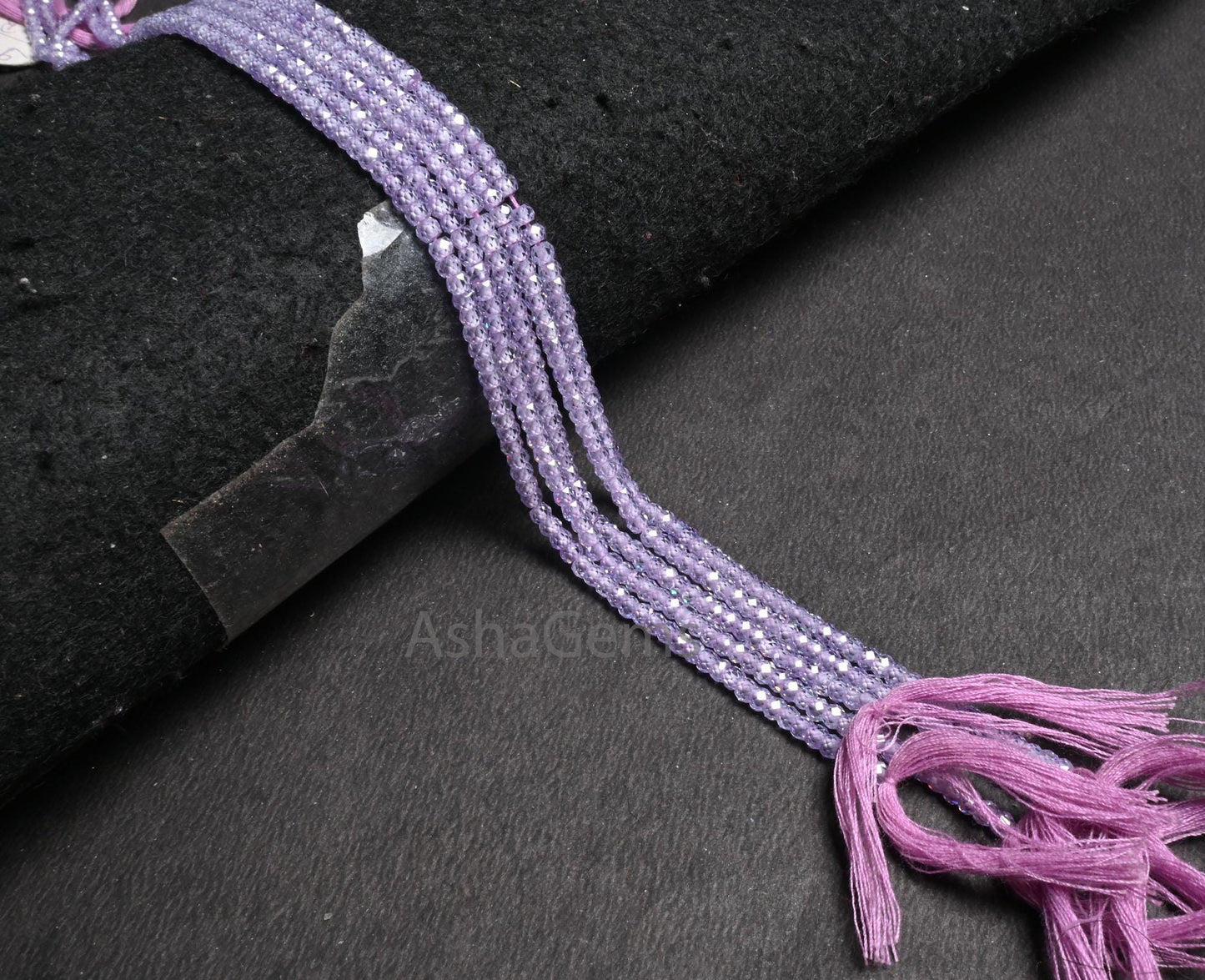 3 mm Wonderful Light purple Lavender Zircon Machine Cut Rondelle Beads, 13" Cubic zircon Micro Faceted Rondelle Beads Jewelry Craft SALE