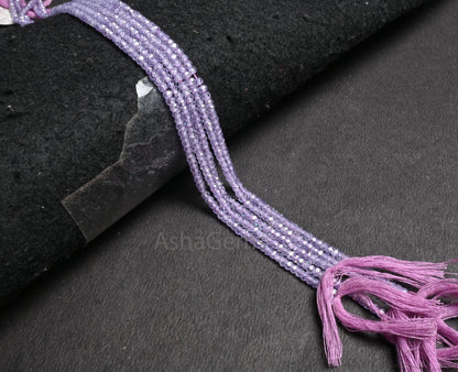 3 mm Wonderful Light purple Lavender Zircon Machine Cut Rondelle Beads, 13" Cubic zircon Micro Faceted Rondelle Beads Jewelry Craft SALE