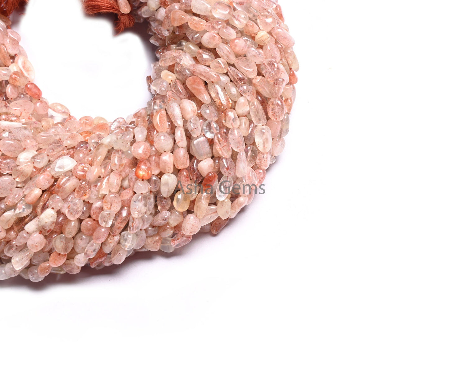 Shaded Red Sunstone Tiny Nugget smooth Gemstone Beads, Natural Sunstone Plain Uneven Handmade Tumble Straight Drill Bead Jewelry Making SALE (AG 22255)
