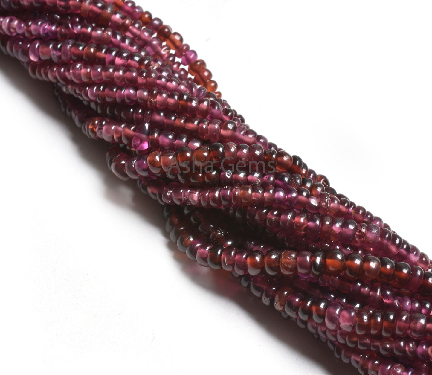 Beautiful Garnet Smooth Gemstone Beads, Natural Red Pink Garnet Plain Handmade Uneven Rondelle Shape Beads,12" Fine Garnet Bead Jewelry SALE