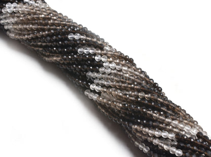 Beautiful Smoky Quartz Machine Cut Beads,3.25 mm Shaded Smoky Micro Cut Faceted Round Ball Beads, Fine Smoky Round Beads Jewelry Craft SALE