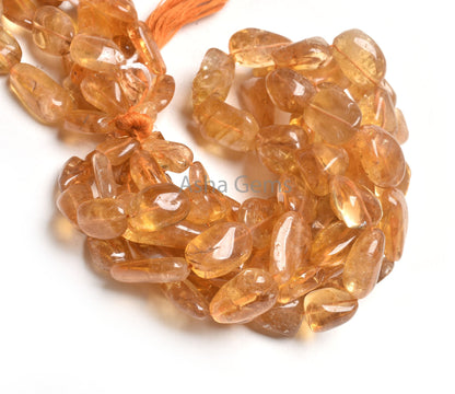Beautiful Yellow Citrine Quartz Smooth Nugget Gemstone Beads, Natural Citrine Plain Handmade  Uneven Tumble Beads, Citrine Bead Jewelry SALE