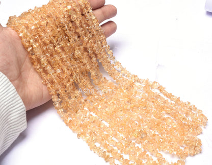 beautiful Citrine Quartz smooth Uncut chip Beads,34" Strand natural Yellow Citrine Raw Rough Gemstone Beads, Citrine bead Jewelry Craft SALE