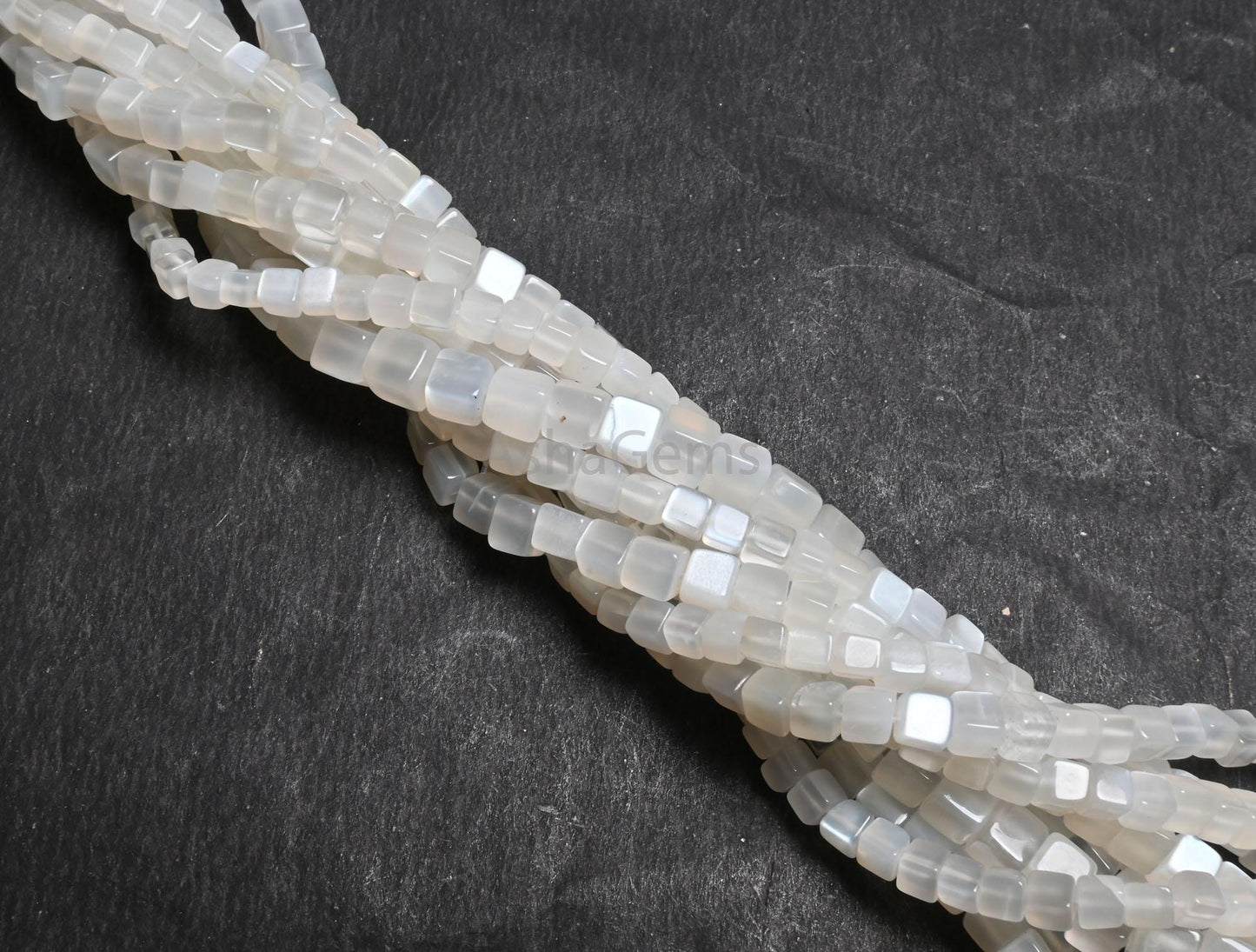 Fine Quality White Moonstone smooth 3D Cube Box Beads,Natural White Moonstone Cube Shape Handmade Moonstone Gemstone Bead Jewelry Craft SALE