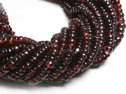 Natural Red Garnet Smooth Rondelle Beads,16 inch Strand Garnet Beads, Garnet Plain handmade Gemstone Beads Jewelry Makings Handicraft SALE