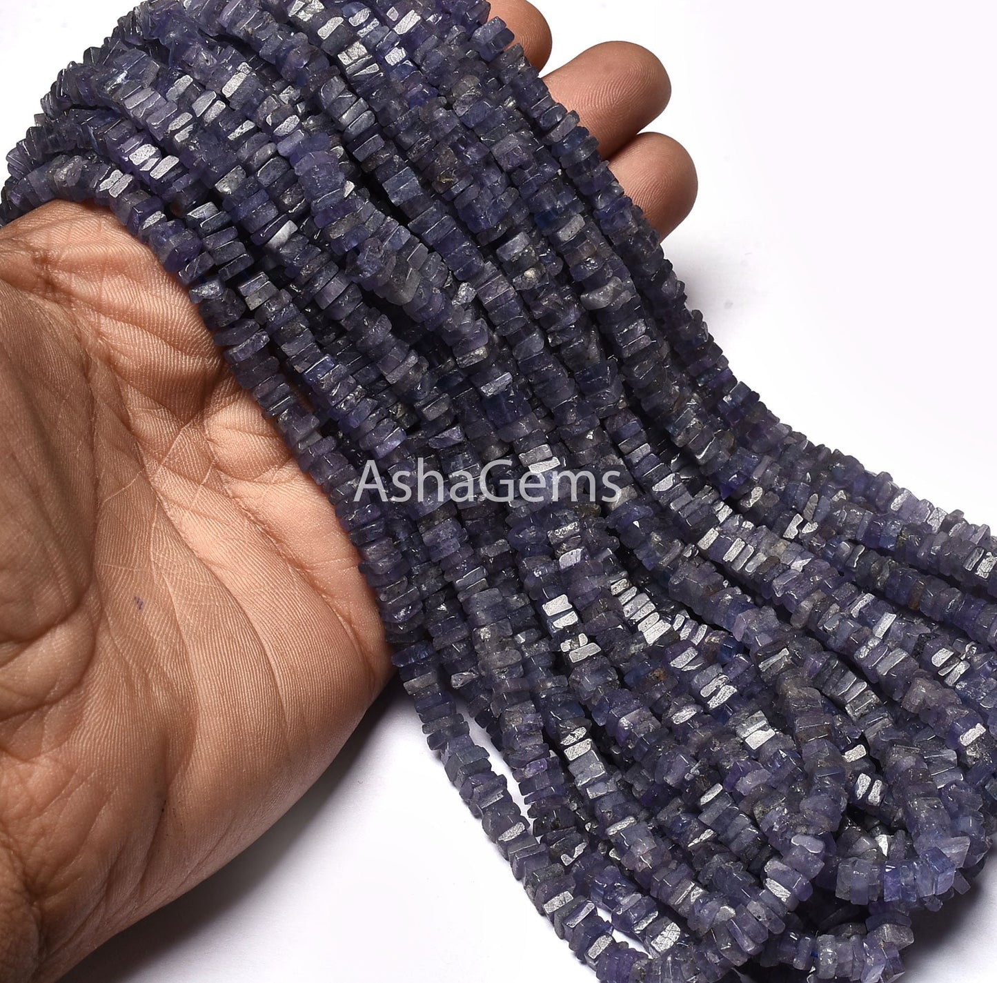 Amazing Blue Iolite Heishi Square Shape Gemstone Loose Beads,8/16" Natural Iolite Smooth Handmade Flat Square Iolite Bead Jewelry Craft SALE