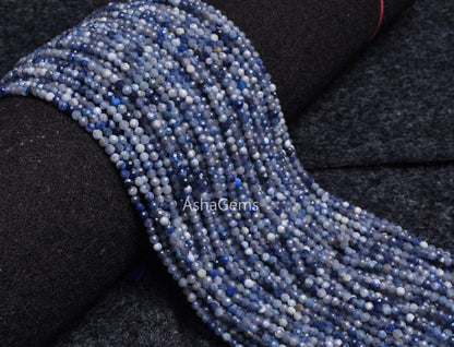 Beautiful dumortierite Micro Cut Beads,3 mm  Shaded Blue dumortierite Faceted Machine Cut Gemstone Beads dumortierite Jewelry Making Crafts