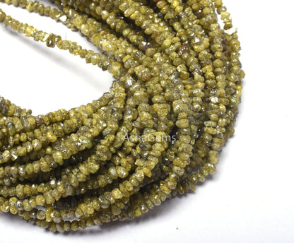 Rough Diamond Uncut Chip beads, Natural Green-Yellow Diamond Uncut Beads, Genuine Raw Diamond beads, Wholesale diamond beads Jewelry Makings