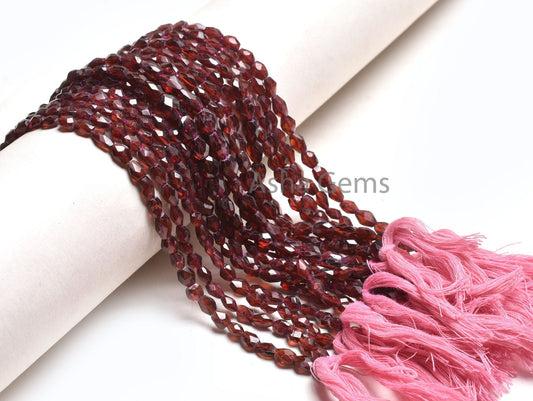 Beautiful Garnet faceted Hand Cut Oval Gemstone Loose beads, Natural Garnet Oval Briolette Straight Drill bead, Garnet Beads Jewelry Crafts