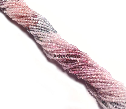 2.7mm Natural Multi Spinel Micro Cut Faceted Gemstone Loose Beads, Genuine Spinel Machine Cut Rondelle Beads, Fine Real Spinal Beads Jewelry