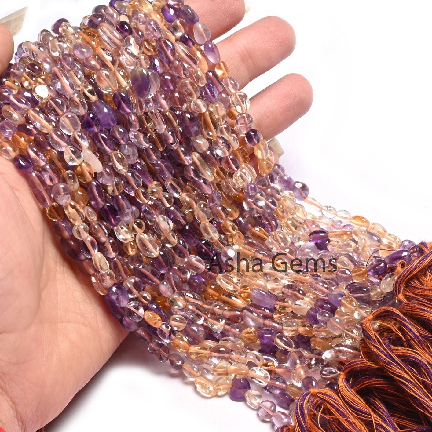Beautiful Ametrine Smooth Nugget Shape Gemstone Loose Beads,5-9mm Natural Ametrine Plain Handmade Tiny Pebble Nugget Bead Jewelry Craft SALE