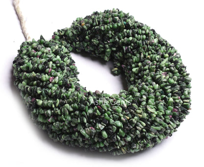 34" Strand Natural Ruby Zoisite Uncut Chips Raw Gemstone Beads, Smooth Rough Tiny Nugget Beads, Fine Ruby Zoisite Uncut Beads Jewelry Sale