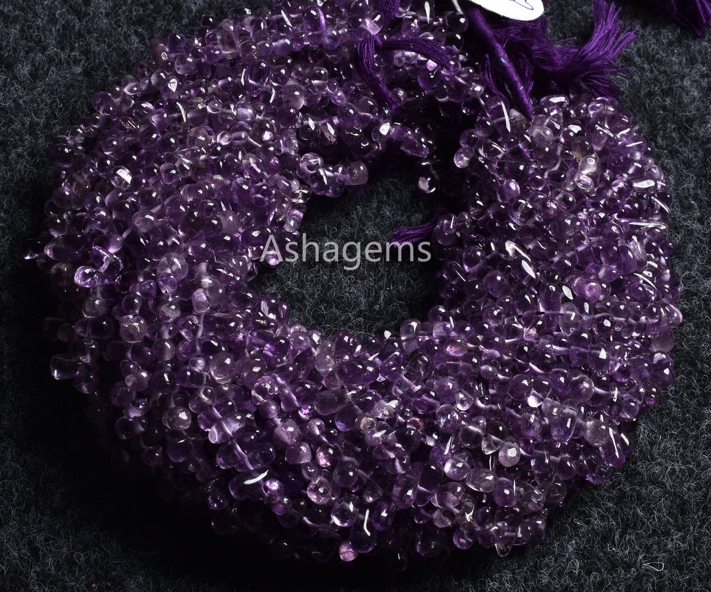 Natural Amethyst Smooth Drops Shape Beads Gemstone,13" Strand Brazil Amethyst Drops, Amethyst Side Drill Teardrop Handmade Indian Beads SALE