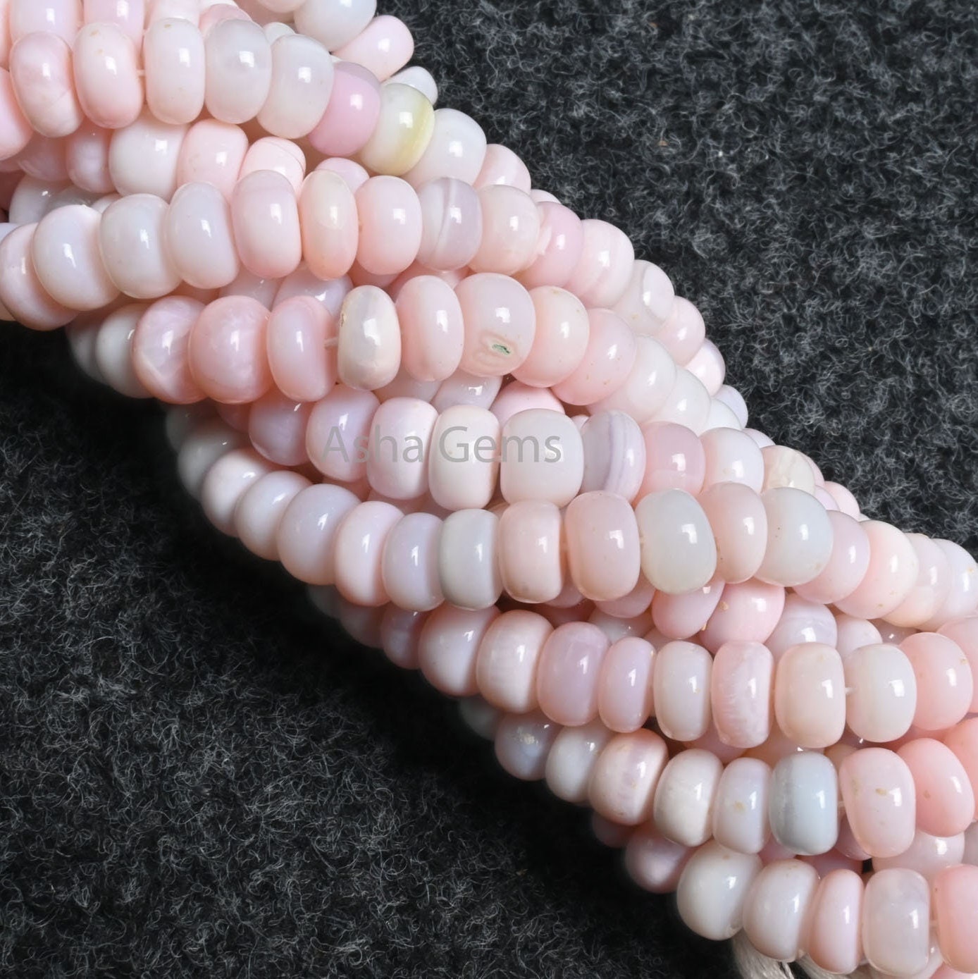 Beautiful Light Pink Opal Smooth Rondelle Shape Beads,8-9 mm Fine Shaded Pink Opal Plain Handmade Gemstone Opal Beads Jewelry Necklace Craft