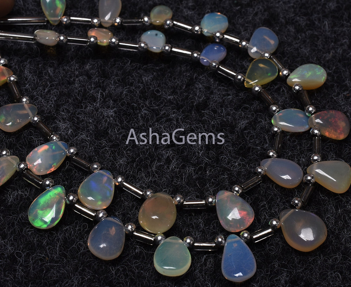 8" Strand Ethiopian Opal Smooth Pears Shape Beads, Flashy Welo Fire Ethiopian Opal Plain Teardrop Beads Natural Opal Gemstone Briolette Bead