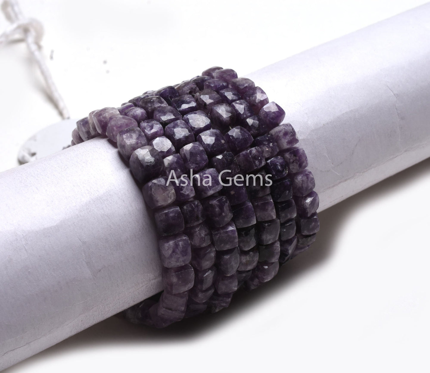 Purple Charoite Faceted 3D Cube Box Beads,8" Strand Natural Charoite Beads, Charoite Cube Box Gemstone Loose Beads Jewelry Handicraft SALE