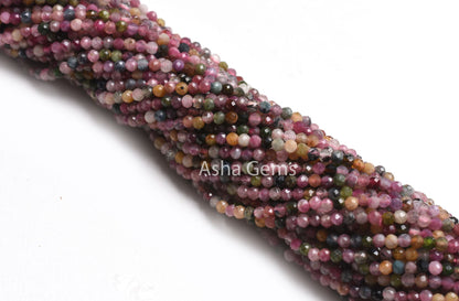 Beautiful Disco Tourmaline Faceted Micro Cut Rondelle Gemstone Beads, Tourmaline Beads,2.25mm Multi Tourmaline Machine Cut Bead Jewelry SALE