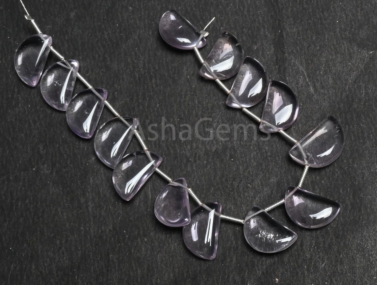 Natural Pink Amethyst Smooth D Shape Fancy Gemstone Beads,10-16 mm Amethyst Half Moon Side Drill Handmade Plain Beads Jewelry making Crafts