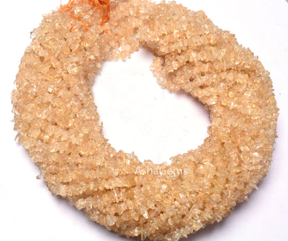 Fine Quality 34 inch Strand Natural Citrine Uncut Chips Raw Gemstone Beads ,Citrine Quartz,Rough Smooth Raw Nugget Beads,Citrine,Uncut Chips
