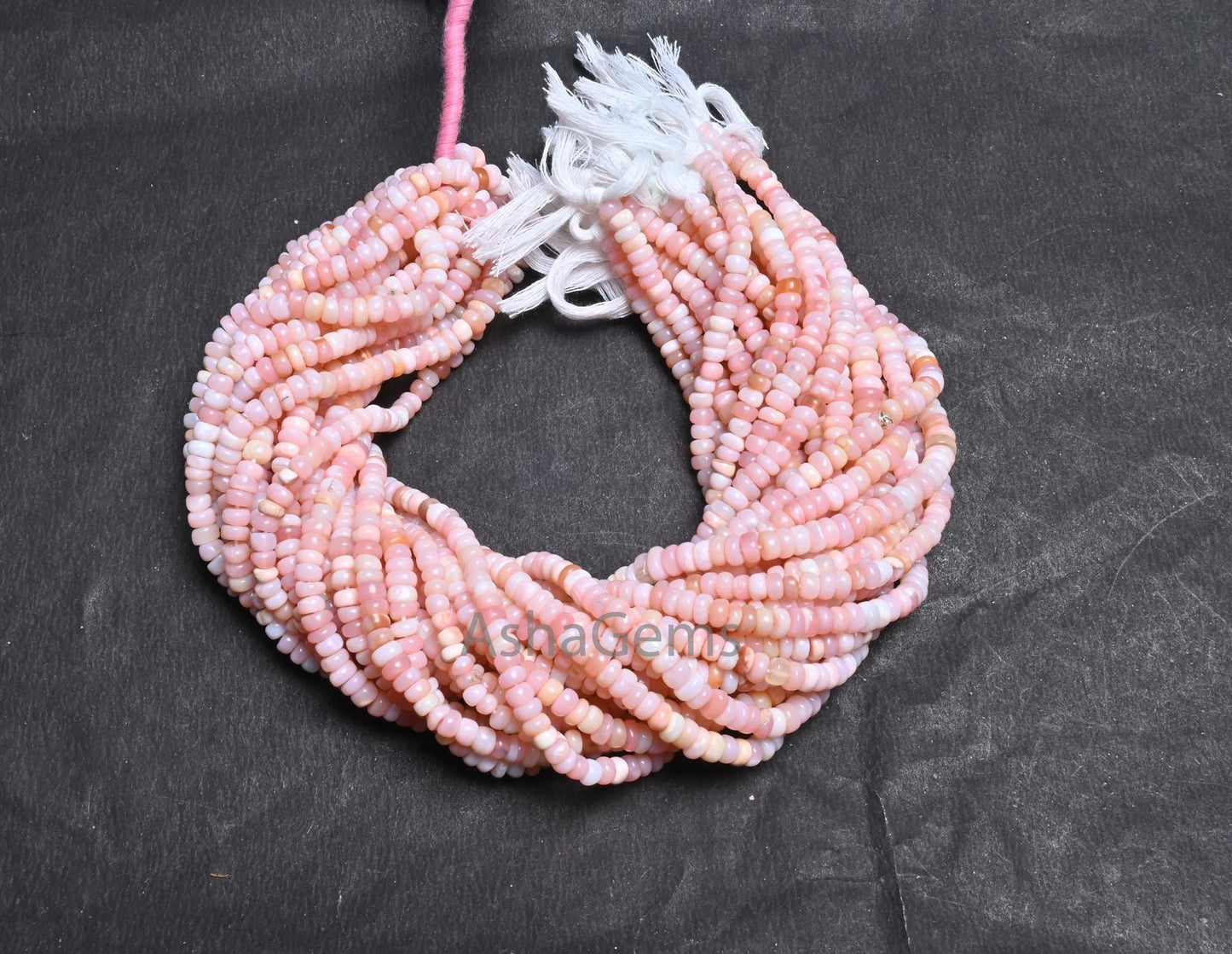 Beautiful Pink Opal Smooth Flat Rondelle Beads, Fine Pink Opal Beads Gemstone Opal Plain Handmade Uneven Rondelle Beads Jewelry Making SALE (AG 12326)