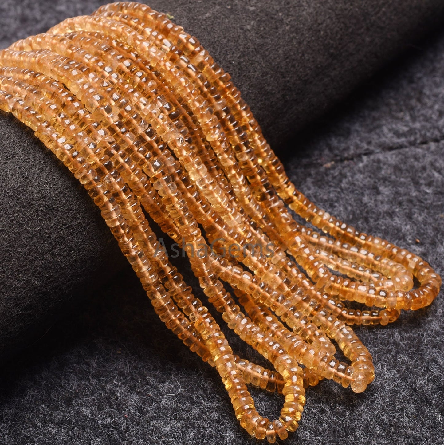 16" Strand Dark Yellow Citrine Heishi Tyre Gemstone Beads, Natural Citrine Quartz Beads, Fine Citrine Plain Handmade flat Tyre Beads Jewelry
