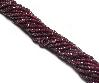 Natural Garnet Indian machine Cut Rondelle Gemstone Loose Beads,13" Strand Red Garnet Faceted Beads, Fine garnet Beads Jewelry Making Crafts