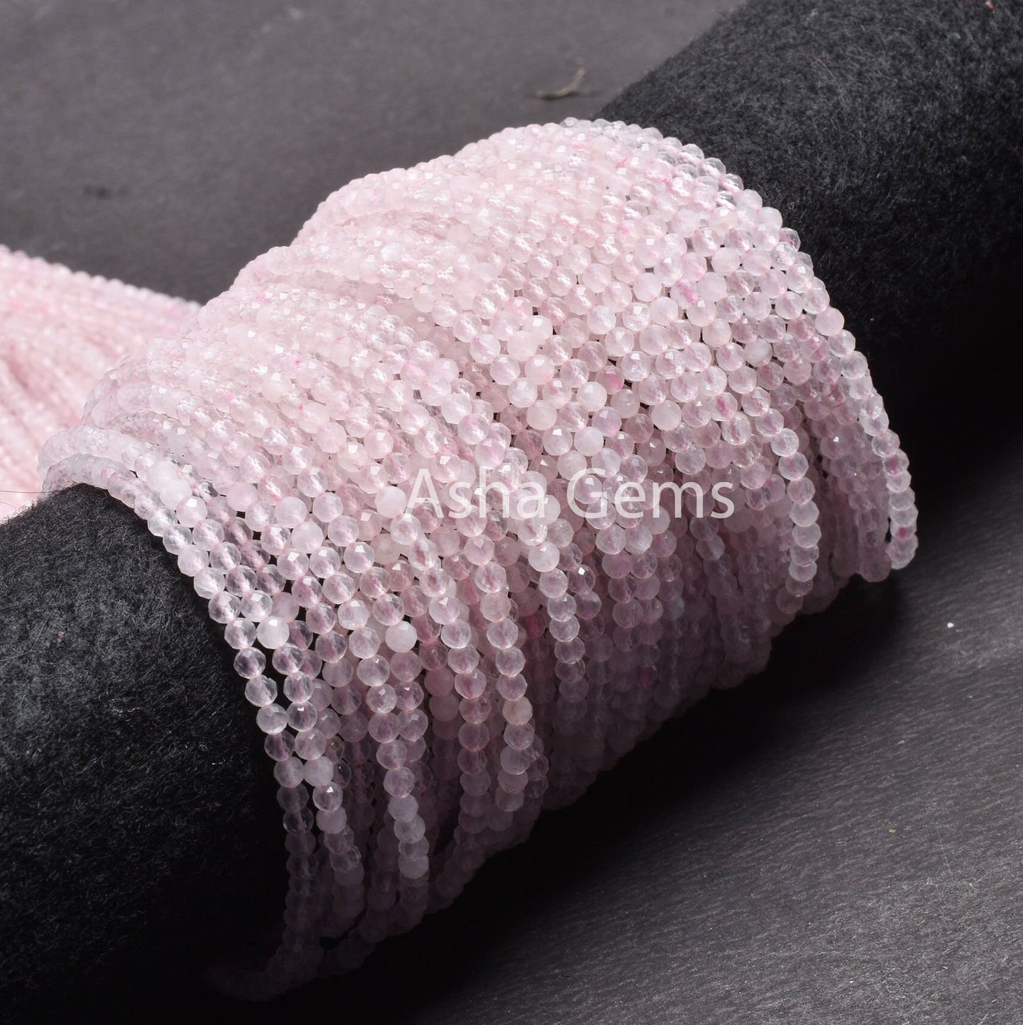 3.5 mm Natural Pink Rose Quartz Micro Faceted Round ball Beads, Fine Rose Quartz Machine Cut roundelle  Gemstone Beads Rose quartz Jewelry