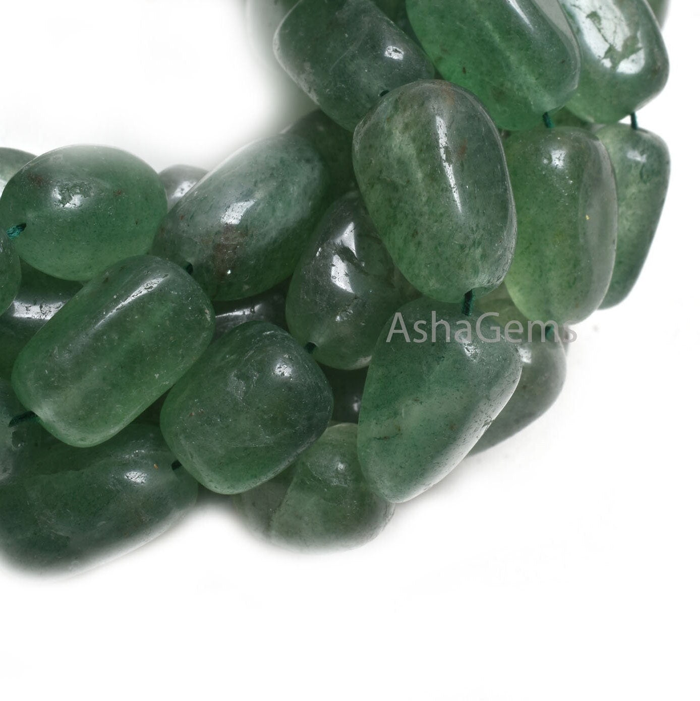 Natural Green Strawberry Quartz Smooth Nugget Shape Gemstone Beads, Strawberry Plain Uneven Big Size Nugget Tumble Bead Jewelry making Craft