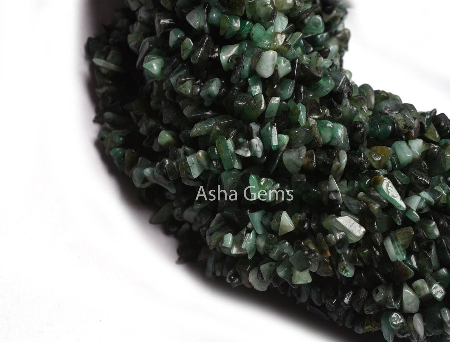 34" Strand Natural Emerald Gemstone Uncut Chips Raw Beads Natural Green Emerald Raw Rough Tiny Nugget Smooth Emerald Bead Jewelry Craft SALE