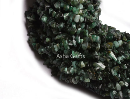 34" Strand Natural Emerald Gemstone Uncut Chips Raw Beads Natural Green Emerald Raw Rough Tiny Nugget Smooth Emerald Bead Jewelry Craft SALE