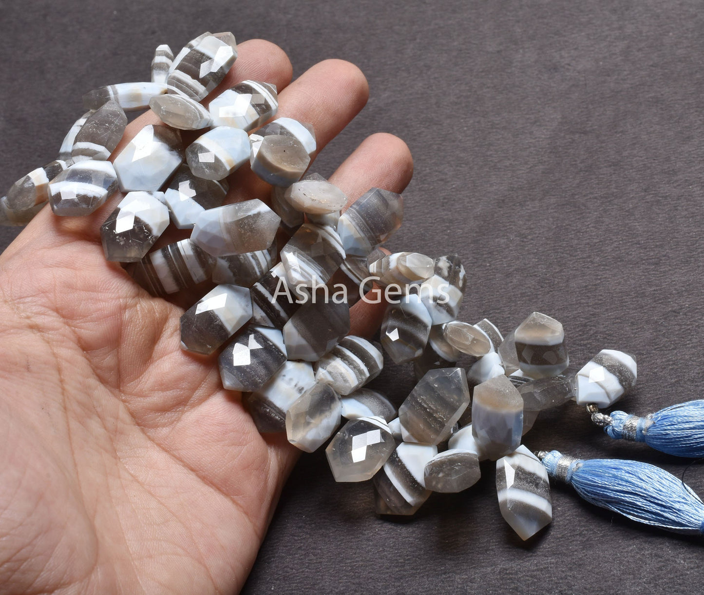 Beautiful Blue Boulder Opal Faceted Fancy Shape Beads,10-20 mm Boulder Blue Opal Both Side Pointed Fancy Briolette Beads Jewelry Making SALE