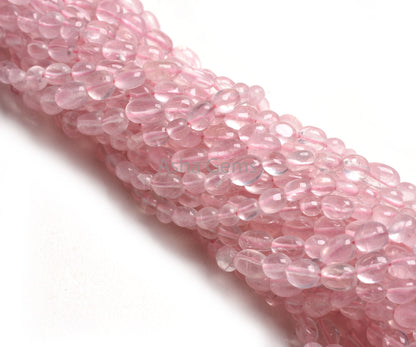 AAA Quality Rose Quartz Smooth Oval Gemstone Beads, Natural Pink Rose Quartz Plain Handmade Uneven Tiny Oval Beads Jewelry Handicraft SALE