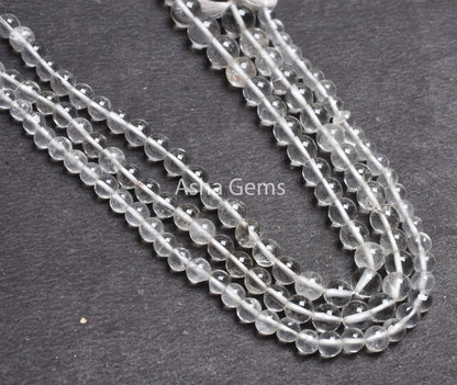 Natural Crystal Quartz Round Beads,12.5" Strand Fine Clear Crystal Smooth Ball Round Shape Gemstone Beads Crystal Jewelry Making Crafts SALE