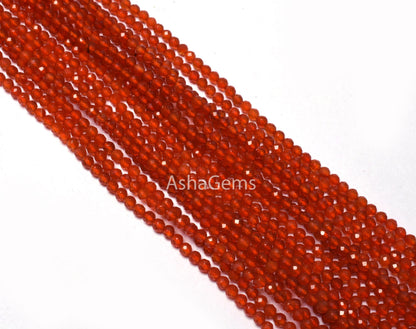 AAA Carnelian Faceted Gemstone Beads,2.4mm Natural dark Orange Carnelian Micro Cut Rondelle Beads,12.5" Strand Carnelian Beads Jewelry SALE