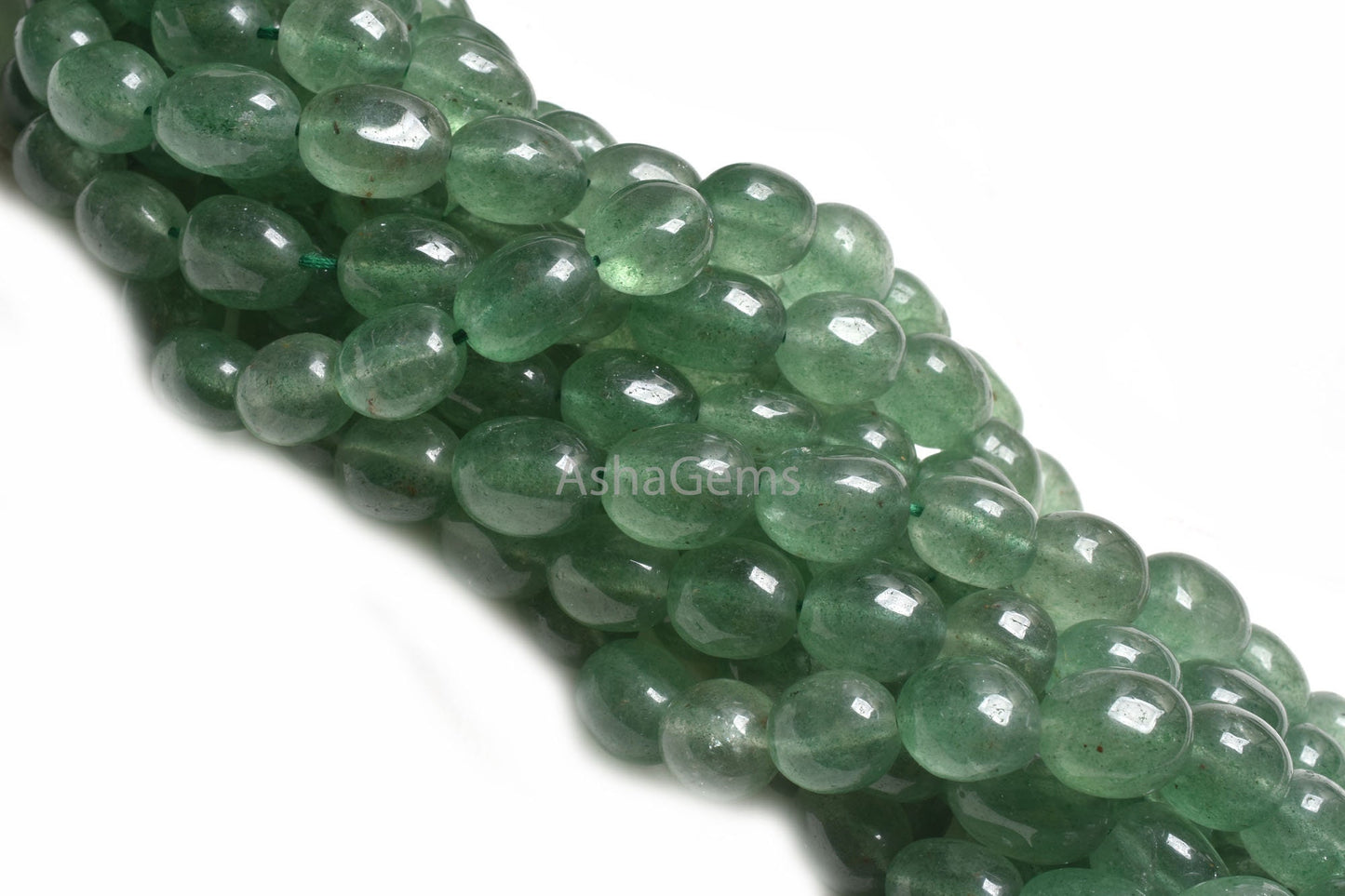 Beautiful Strawberry Quartz Smooth Puff Oval Beads, Natural Green Strawberry Plain Handmade Uneven Oval Gemstone Bead, Fine Strawberry Beads