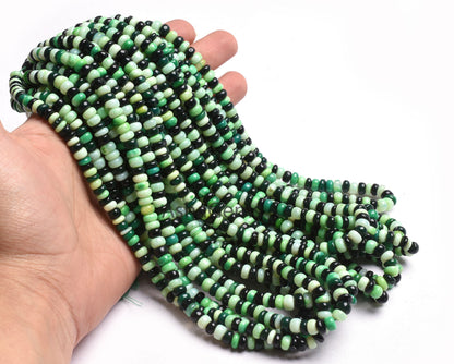 Beautiful Multi Color opal Smooth rondelle gemstone beads,16"Strand Shaded Multi Green Black opal Plain handmade Bead Fine Opal Jewelry Sale