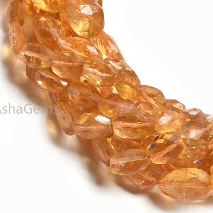 Beautiful Yellow Citrine Faceted Nugget Gemstone Beads, Fine Quality Natural Citrine Quartz Indian Hand Cut Tumble Beads Jewelry Crafts SALE
